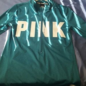 Pink athletic 3/4 zip hoodie